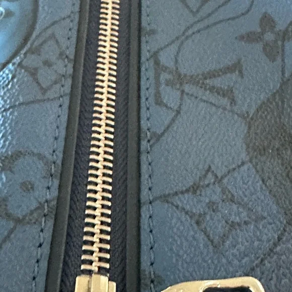 Louis Vuitton Blue Monogram Embossed Leather Shoulder Bag - Picture 10 of 16